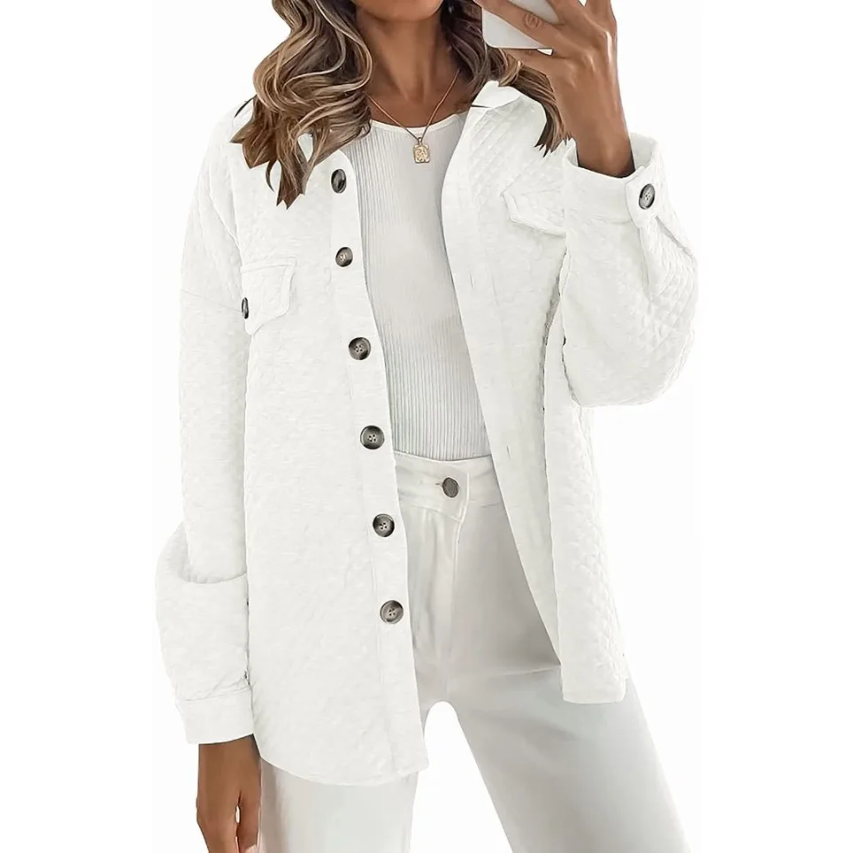 Autumn Winter Ladies Casual Lightweight Diamond ket  Color Jaet Coat Korean Sle Commute Polyester Fiber High Waist