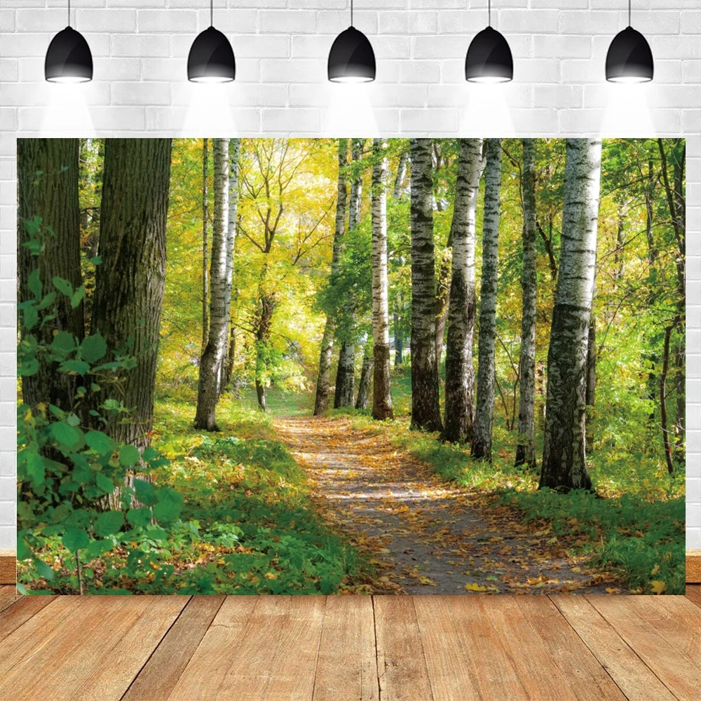 Nature Forest Scenery Photography Backdrop Green Trees River Birthday Party Portrait Photo Backgroudn Decor Photo Studio Props