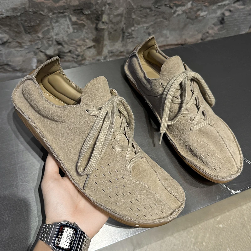 Men Casual Hiking Shoes High-quality Trendy Versatile Simple Flat Shoes Comfortable Lace-up Commuting Daily Wear Shoes Men