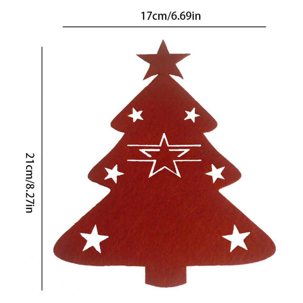 Christmas Style Knife Fork Cutlery Bag Non-Toxic Tasteless Kitchen Tableware Holder Soft  Portable for Festive Decoration