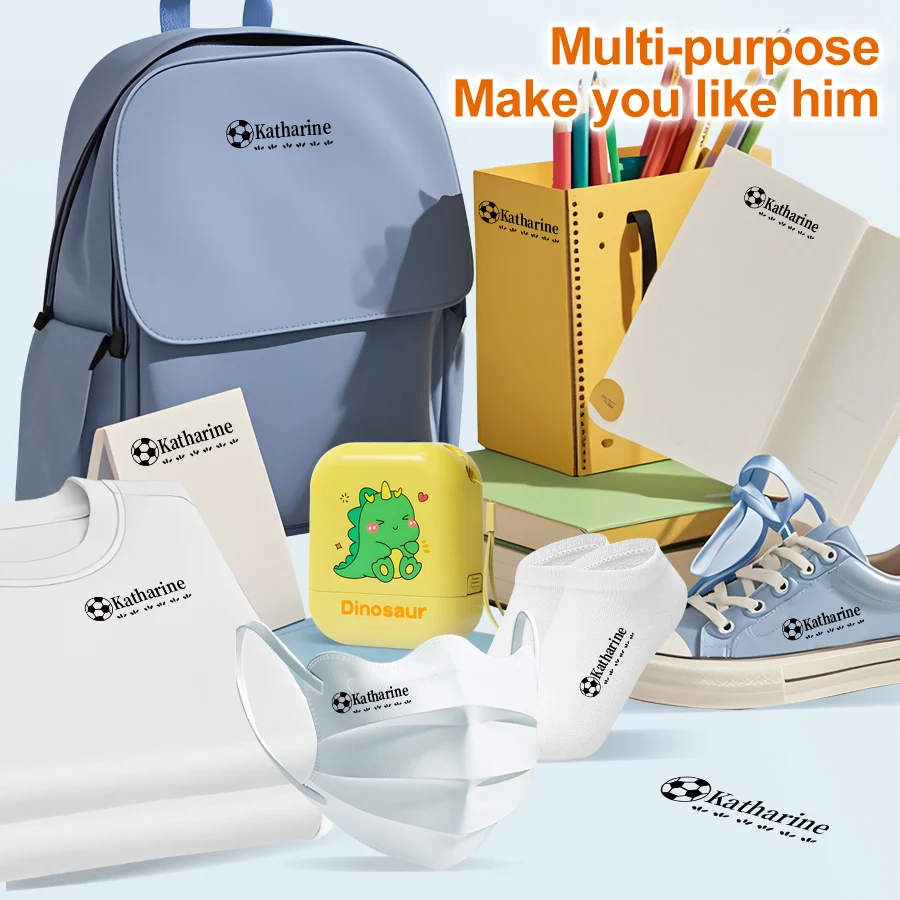 Custom Name Stamp for Kids - Personalized Waterproof Ink Seal for School Bags Travel Kindergarten, Gift for Children