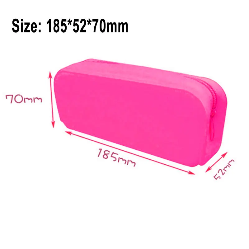 Waterproof Soft Silicone Pencil Case Zipper Large Capacity Office School Student Kid Pen Stationery Makeup Storage Bag Organizer