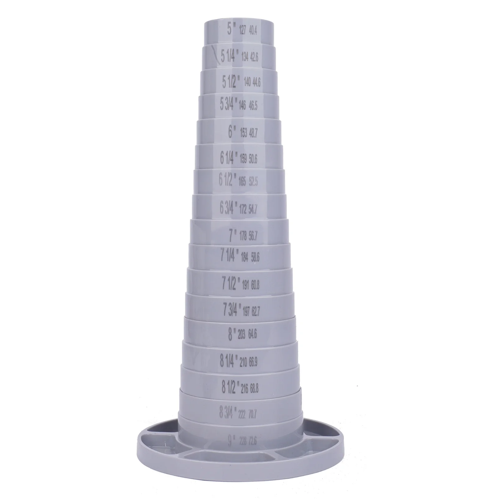 Compact Bracelet Sizing Tool and Display Stand 6 Section with Markings 5-9 Inch and Bead Storage for DIY Jewelry Making
