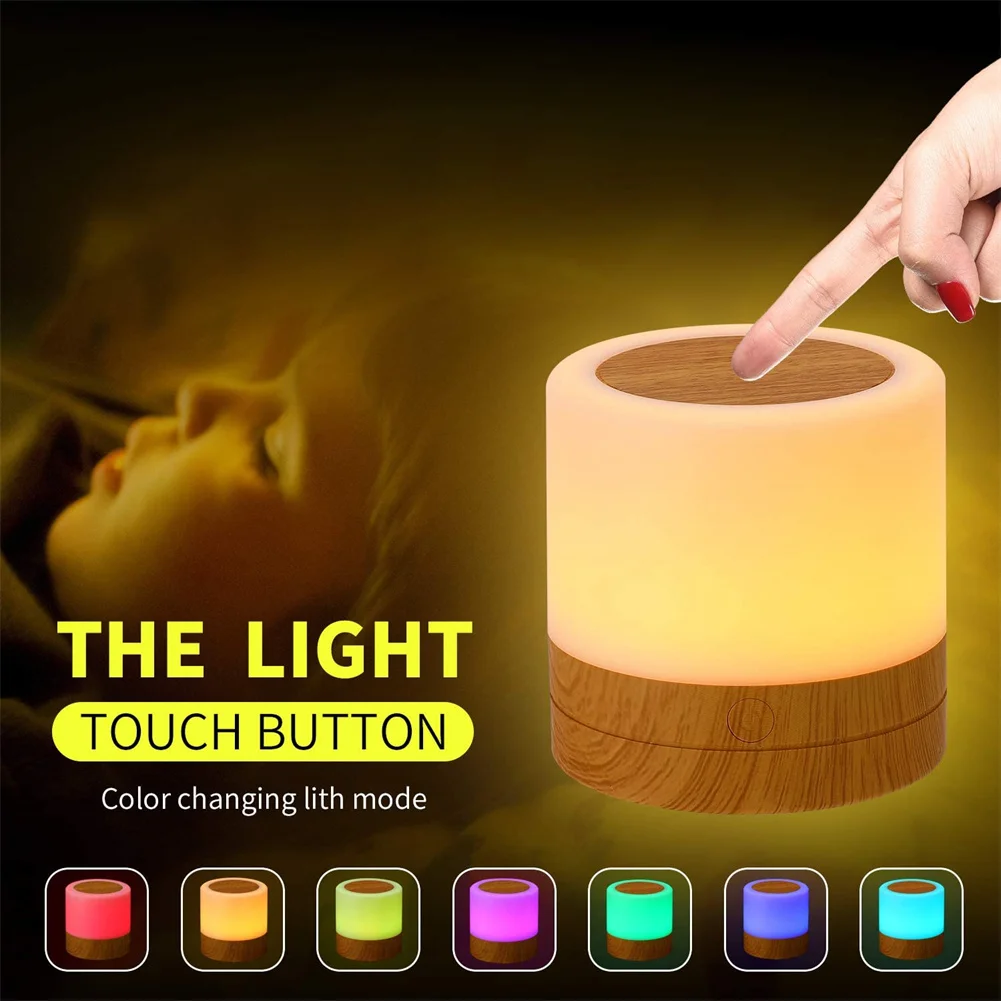

Table Lamp Color Changing Rgb Night Light With Remote Control Touch Sensor Bedside Lamps For Bedroom Living Room Camping