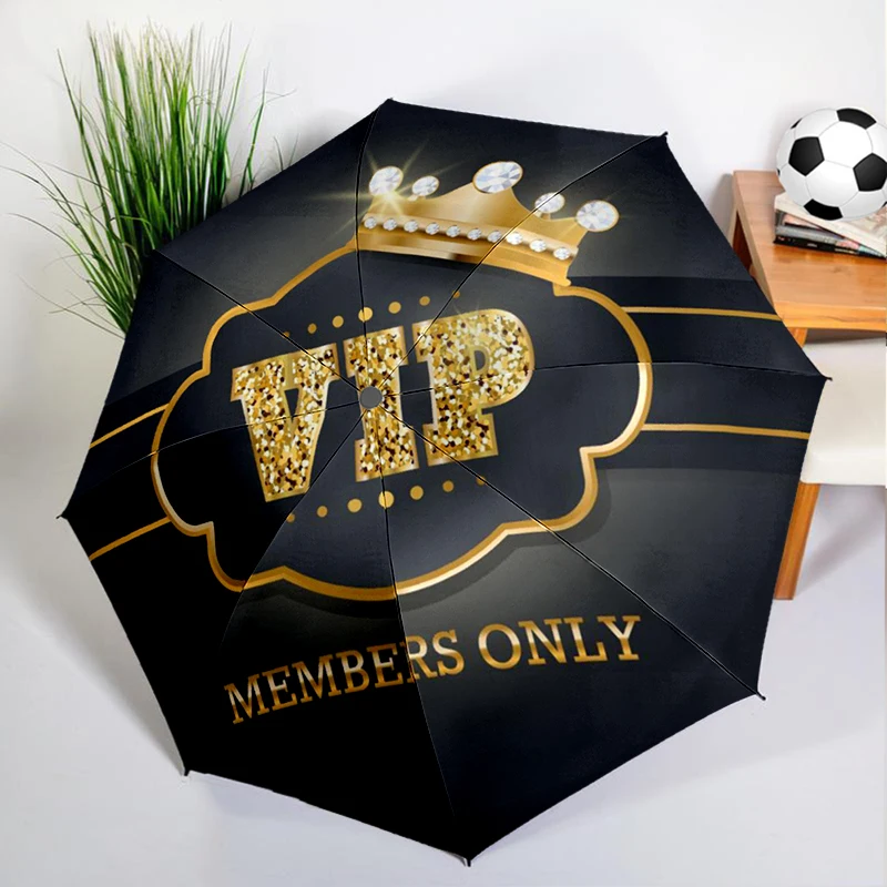 مظلة كلاسيكية VIP على شكل تاج مفتوحة/مغلقة أوتوماتيكية، إطار حديد قوي وهيكل 8 أضلاع، مظلة للنساء والرجال، هدايا عيد الميلاد #3