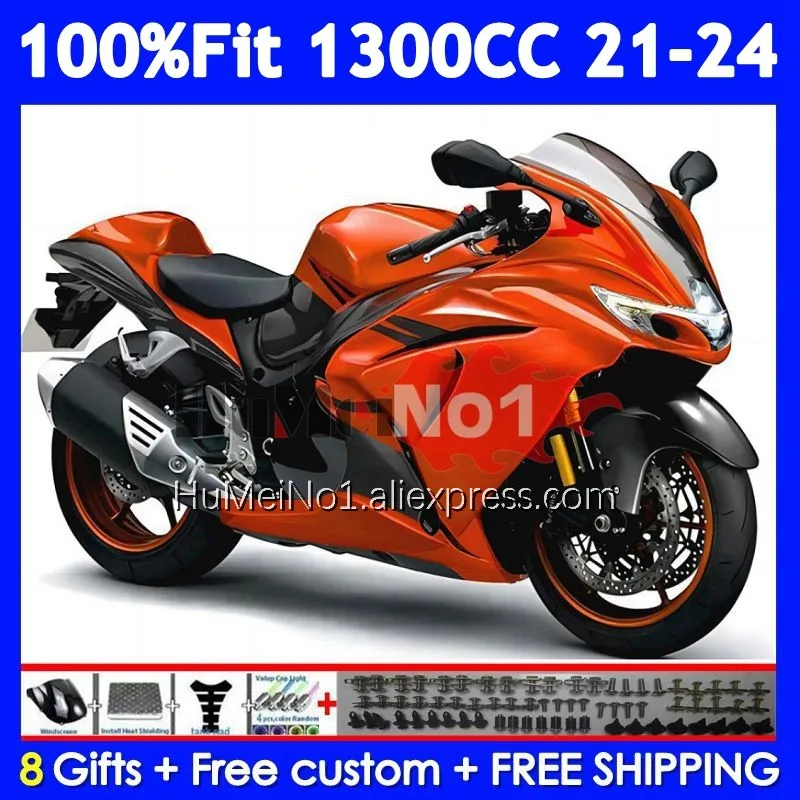 Injection Body For SUZUKI GSXR1300 Hayabusa GSXR 1300 CC 21 22 23 24 129No.60 GSXR-1300 2021 2022 2023 2024 Fairing Gloss Orange