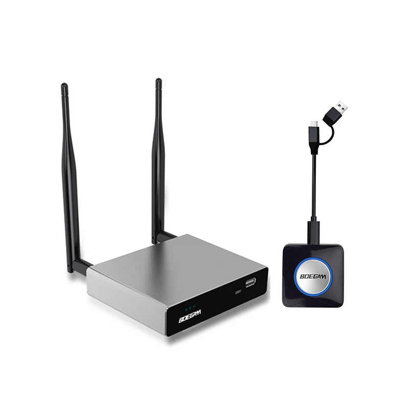 Sistema de presentación inalámbrico perfecto 4K HD, fundición de pantalla inalámbrica con AirPlay Miracast y Dongle USB-C/A para negocios educativos