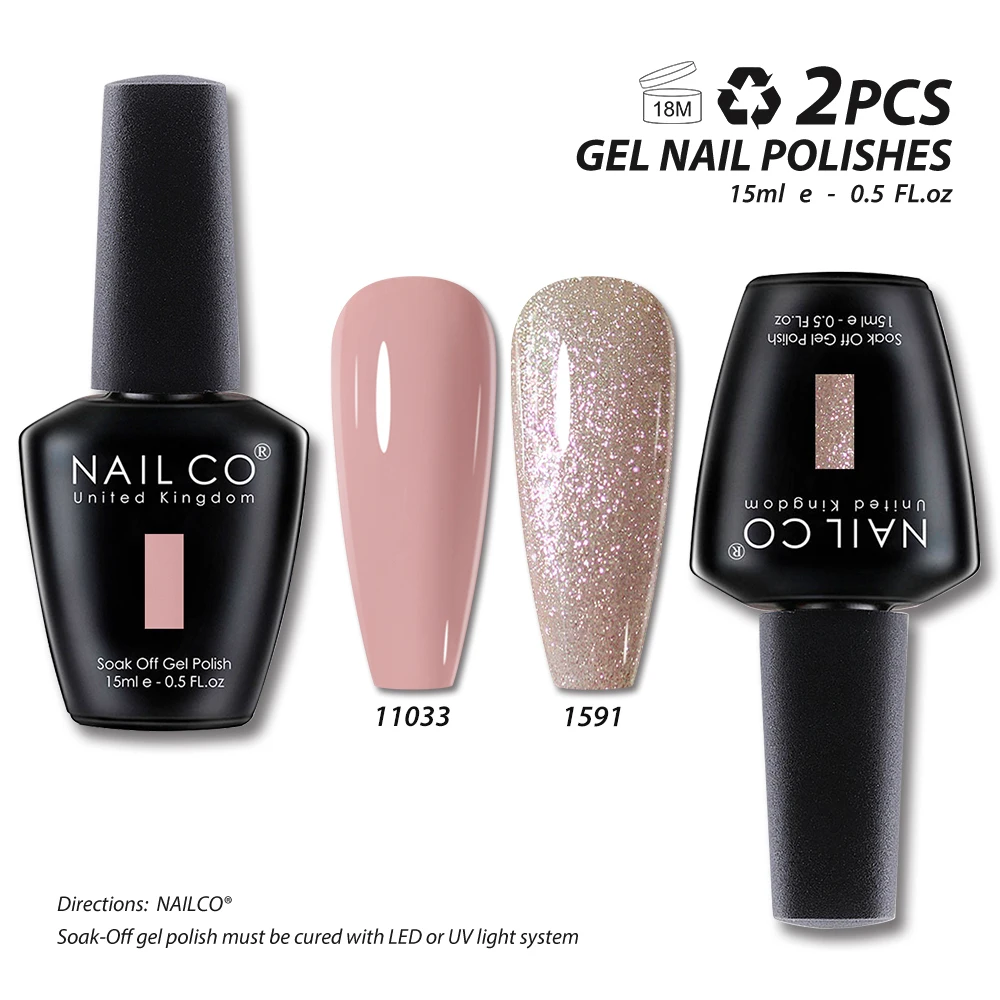 NAILCO 15 مللي لون أحمر داكن UV جل طلاء الأظافر 2 قطعة/المجموعة بريق اللون شبه شفافة Vernis Esmalte رسومات أظافر مانيكير نقع قبالة