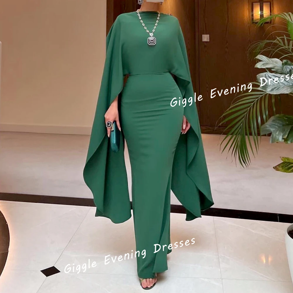 Giggle Crepe O-Neck Close-Fitting Elegance Prom Gown Saudi Arab Ruched Summer Ankle-Length Evening Party Dresses for Women 2024