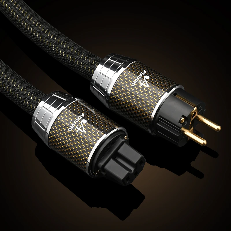 Ataudio Stromkabel Hifi Occ vergoldetes Audio kabel mit Hi-End-EU/US/au-geschirmtem Carbon-Shell-Stecker für Filter verstärker 4