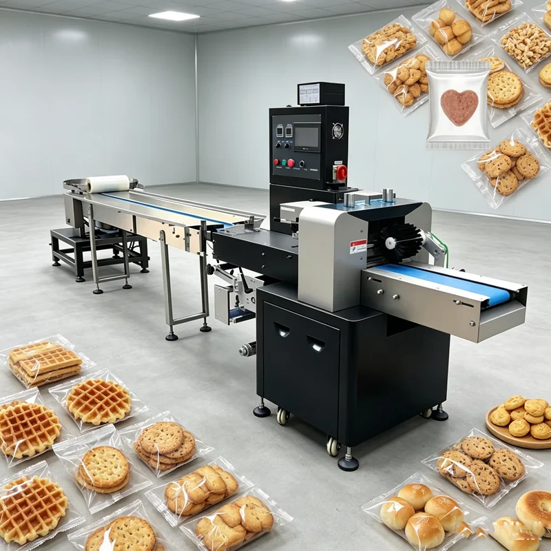 Flexible Pillow Packaging Machine for Fast Sealing of Snacks, Sweets, and Daily Use Products Customized