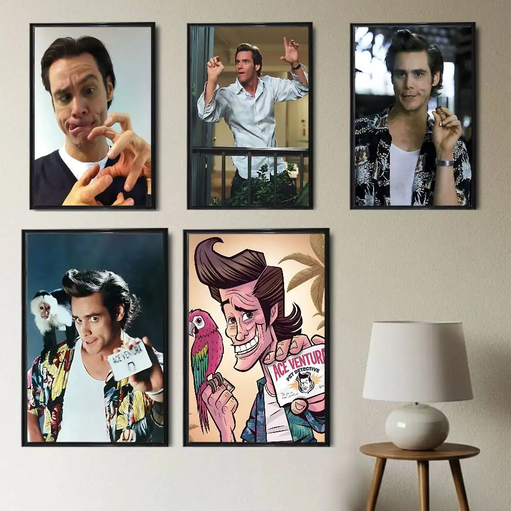 

Abstract humor Jim Carrey Ace Ventura Poster Prints Wall Art Painting Picture Gift Living Room Bar Restaurant Dec Sticker Large