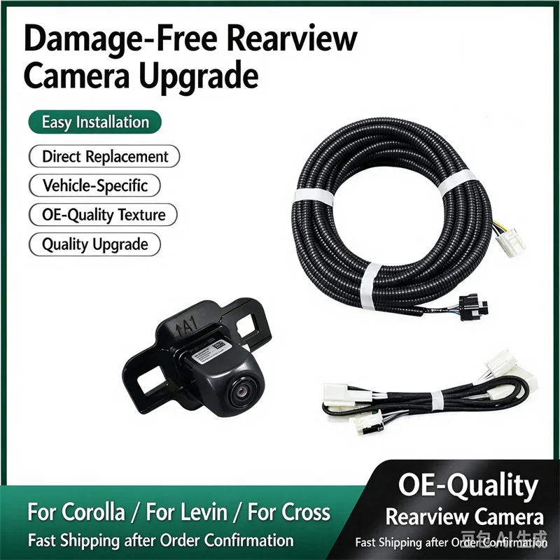 For Toyota Corolla Cross Levin OEM Tailgate/Rearview Camera Upgrade Adding Factory-Style Reversing Camera to Base-Trim Models