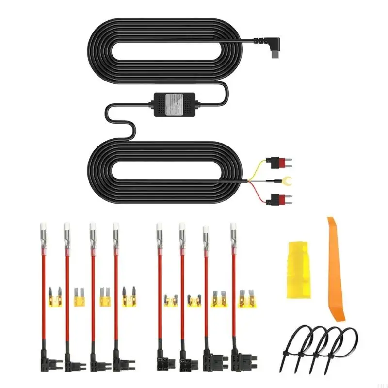 R91A DashCam Hardwire USB C طقم أسلاك صلبة USB C منفذ الطاقة لمدة 24 ساعة مراقبة وقوف السيارات آمنة ومستقرة إمدادات الطاقة