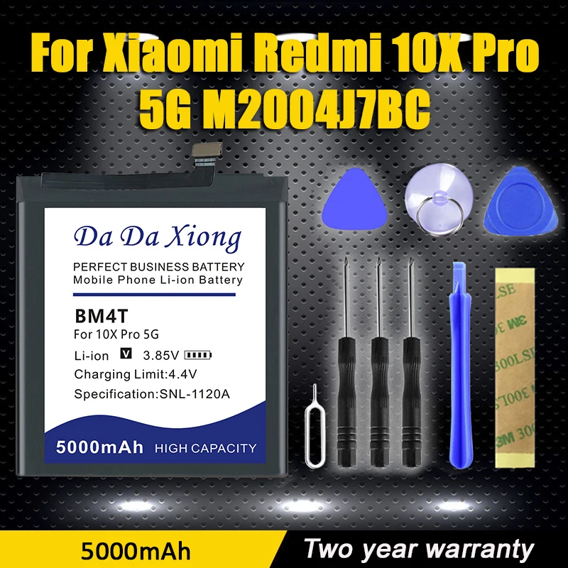 

DaDaXiong High Quality BM52 BM4T Battery For Xiaomi Redmi Note CC9 10 10X Lite Pro 5G M2004J7BC + Tool