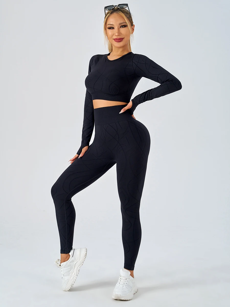 

Женский комплект из 2 предметов для занятий йогой, бесшовные леггинсы с высокой талией, спортивный бюстгальтер, топ, тренировочная одежда, спортивная одежда для фитнеса, тренировочная одежда для бега