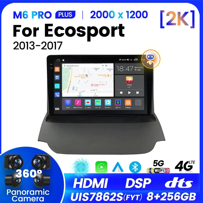 MEKEDE M6 PRO Android 12 QLED Car Multimedia Audio System for Ford Ecosport 2013 2017