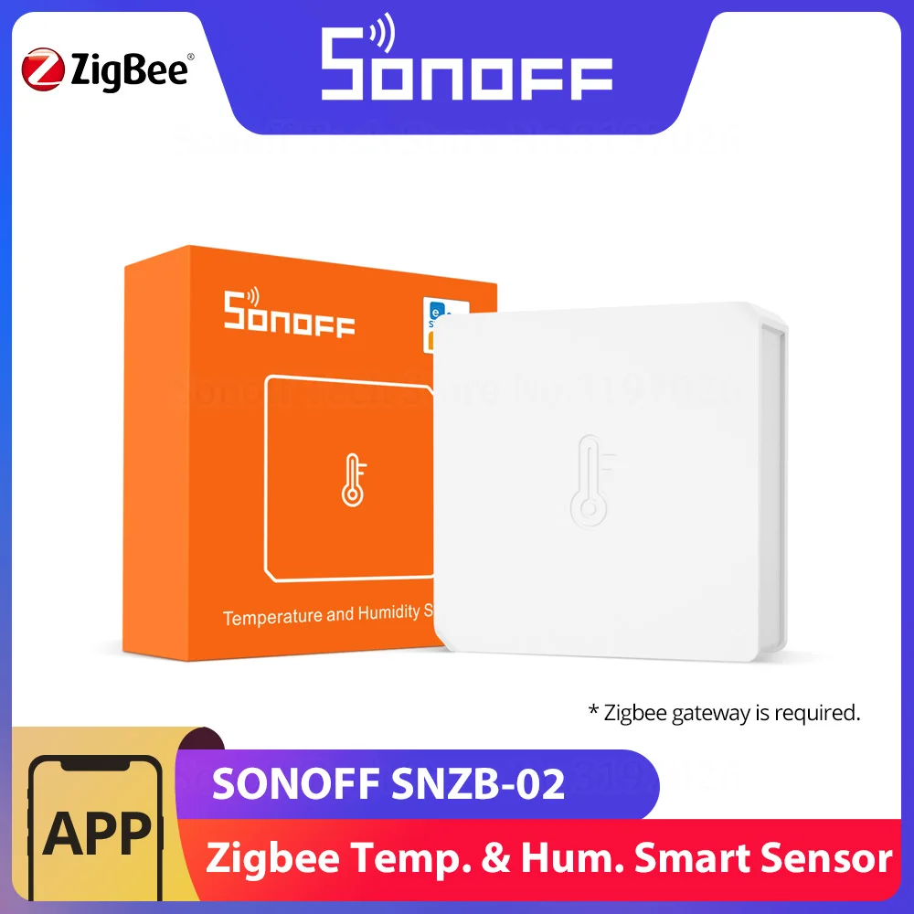 SONOFF SNZB-02 ZigBee 3.0 Temperature Humidity Sensor Work with ZBBridge-P Support Real-time Data Check via eWeLink APP IFTTT