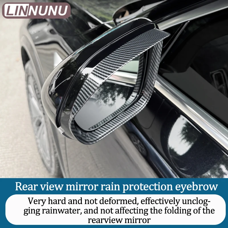 Linnunu Fit for Lixiang L6L7L8L9 Car Decoration Supplies Car Rearview Mirror Rain Eyebrow Frame Reversing Mirror Rain Shield Frame Reflector Rain Shield Car Modification Special 	 Abs Material