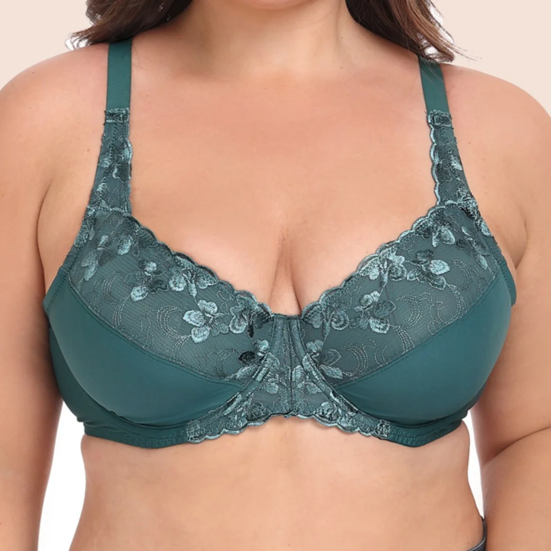 

Женский бюстгальтер с полным покрытием, свежий мятно-зеленый, с нежной вышивкой, ультратонкое нижнее белье больших размеров 75 80 85 90 95 105 B C D E F G