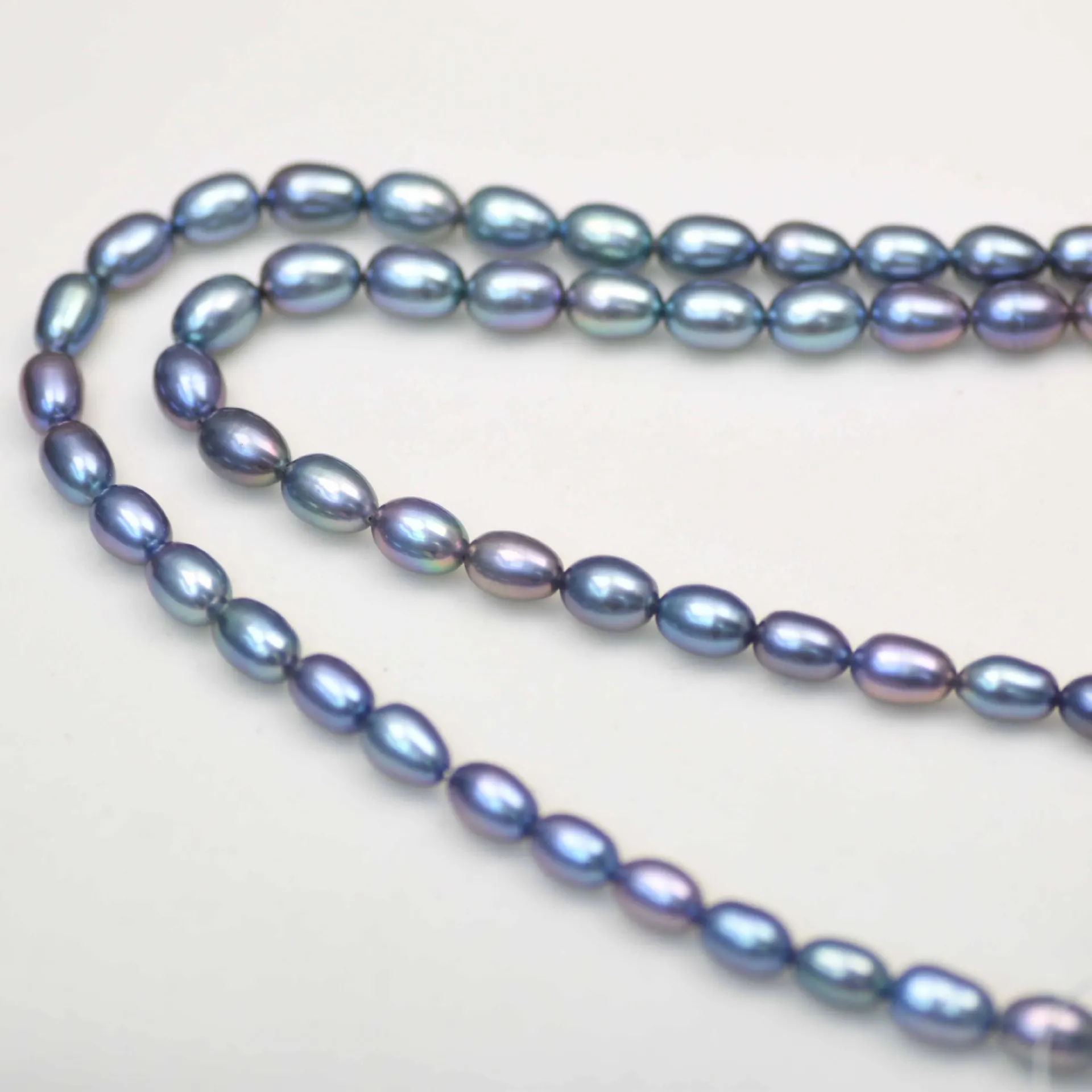 

7-8mm AAA Natural Freshwater Pearl Black Rice Beads for Jewelry Making Accessories High Quality Pearls Women Necklace Supplies