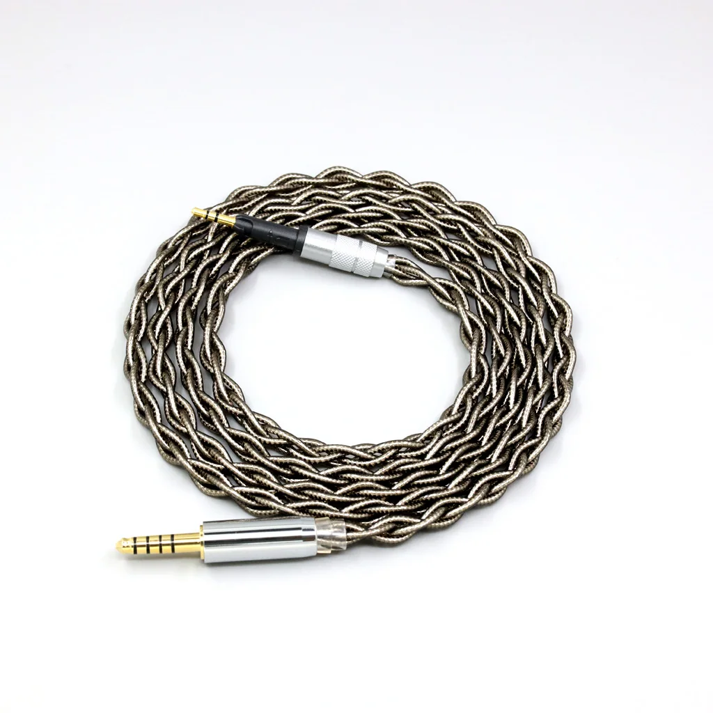 LN 008227   99% puro prata paládio + grafeno ouro fone de ouvido cabo blindagem para sennheiser hd6 hd7 hd8 mix dj hd595 4 núcleo