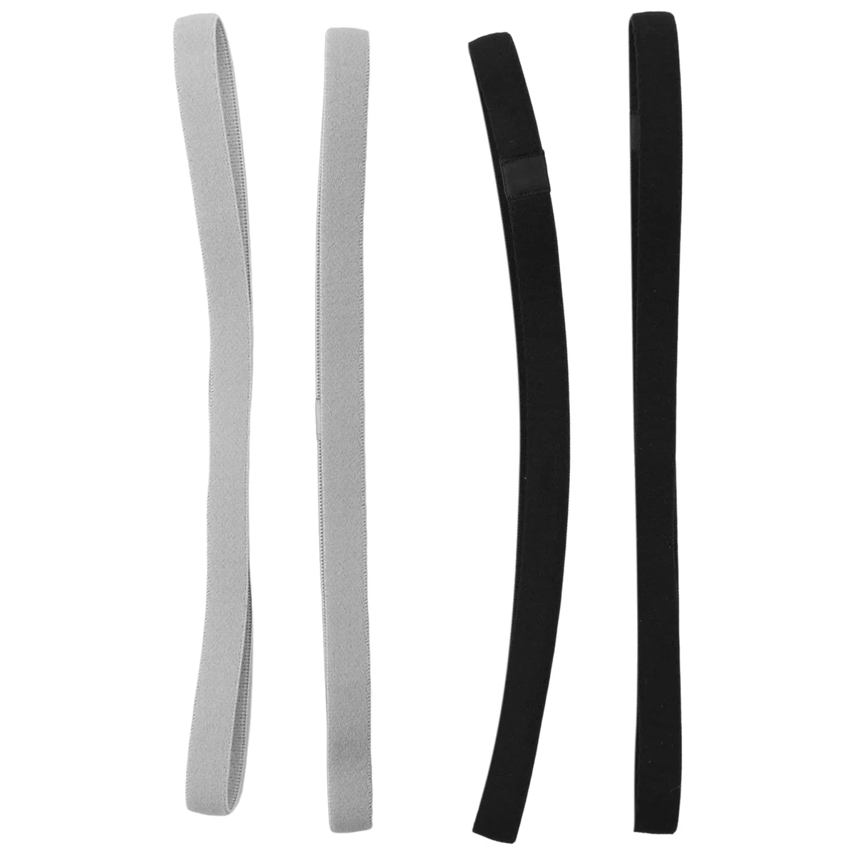 

4 Pcs Thick Non-Slip Elastic Sport Headbands Hair Headbands,Exercise Hair and Sweatbands for Women and Men(Black, Grey)