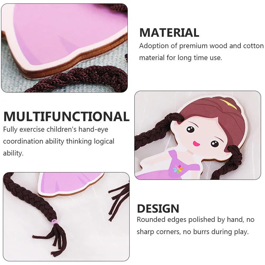 2 pièces de jeu de tressage pour enfants, finition lisse, jeu éducatif, développement de la logique, apprentissage précoce, tresses, tressage