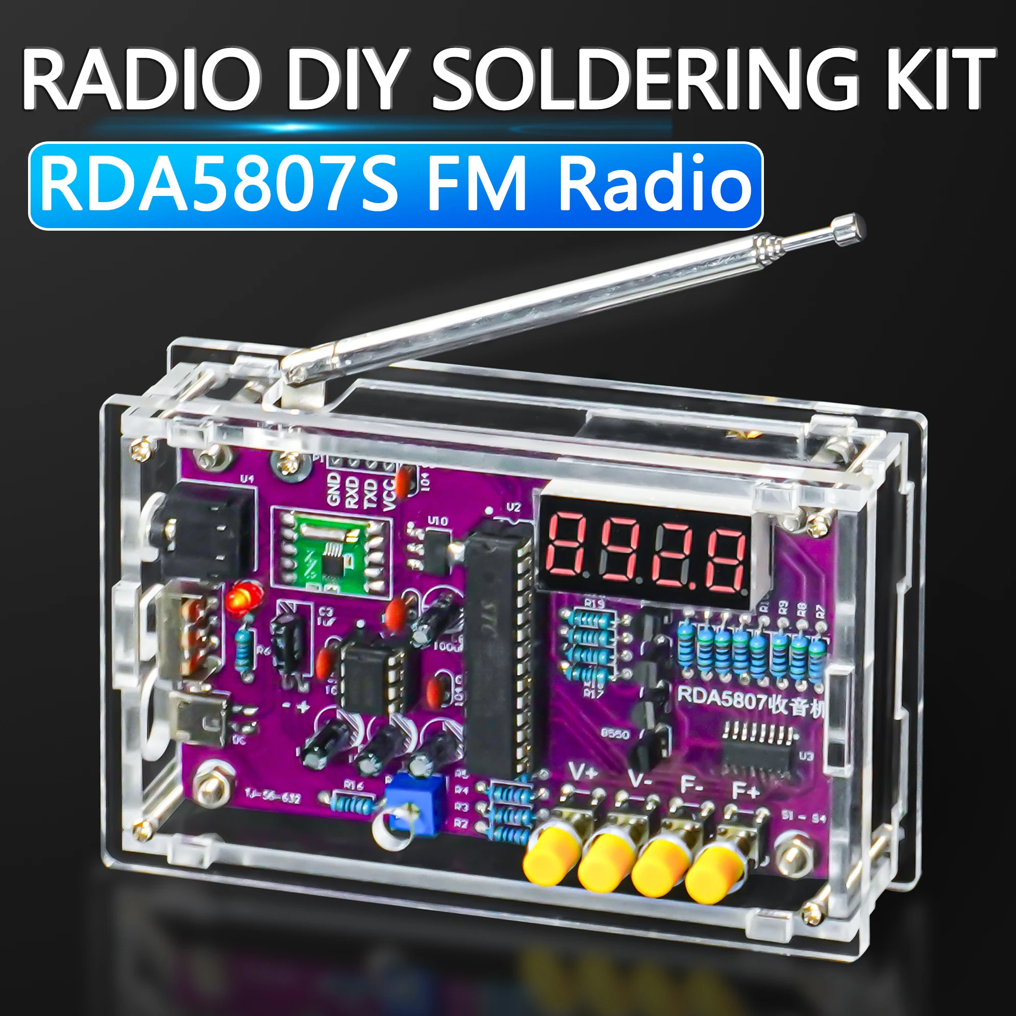 RDA5807 FM Radio Assembly Kit DIY Fabrication Microcontroller Soldering Loose Parts