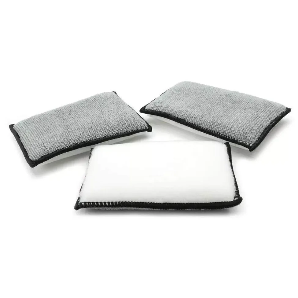 High Quality Microfiber Cloth Sponge Nylon Bristle Scrubbing Cleaning Washing Pad for Car Detailing and Household Cleaning