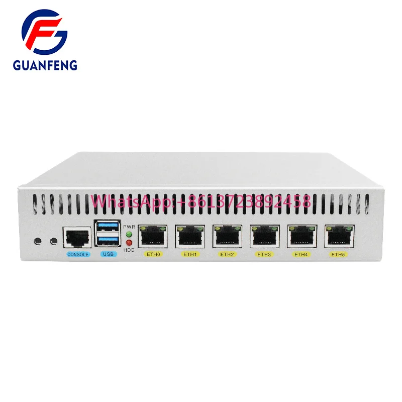 Guanfeng Factory 9inch 6LAN 1COM Firewall Router 2*DDR4 Core I7-1165G7 4 Cores 8 Threads Pfsense Linux