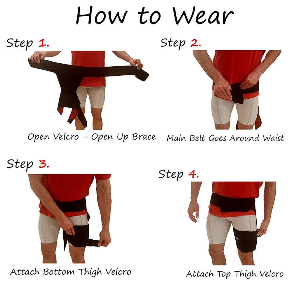 Groin Support Straps Hip Stability Brace Protector Supporting the Adductor Muscles and Tendons Around Groin,Quad & Hamstring