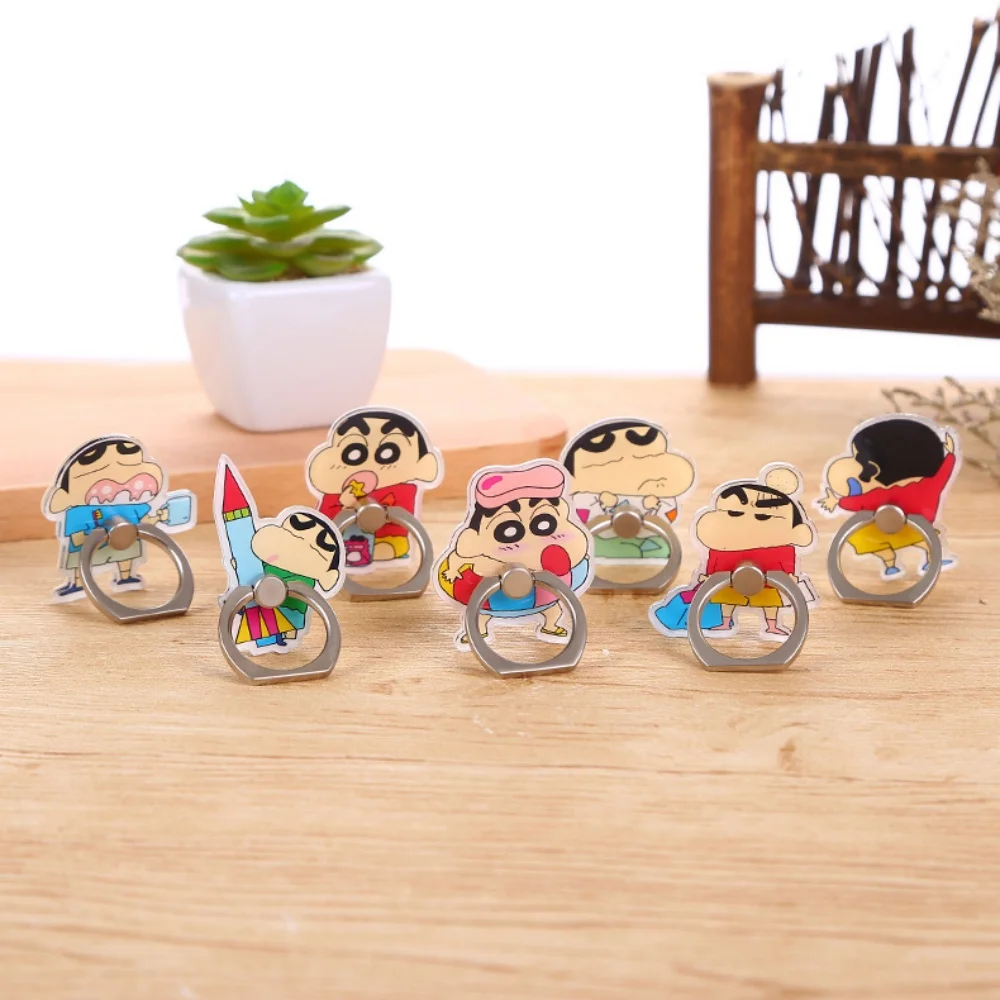 

Anime Crayon Shin-Chan Phone Holder Compatible With Iphone And Huawei Phones Decorative Back Clip Rotatable Gift For Girls