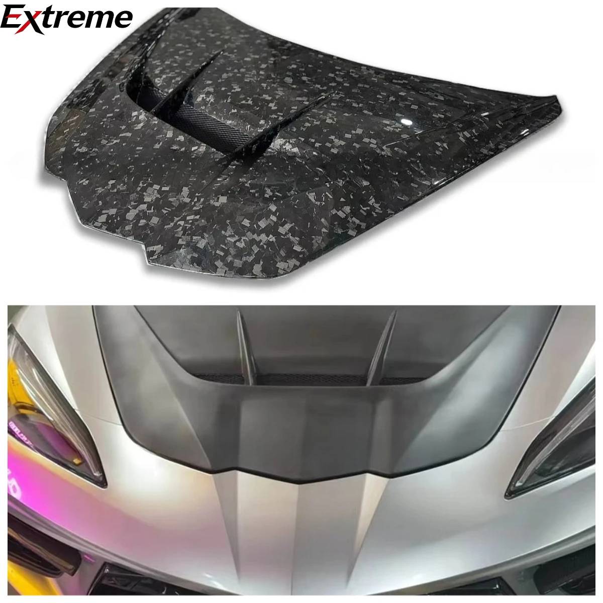 

Forged Carbon Fiber Engine Hood ZR1 Style for Chevrolet Corvette C8 Fit for C8 Z06 Front Bonnet