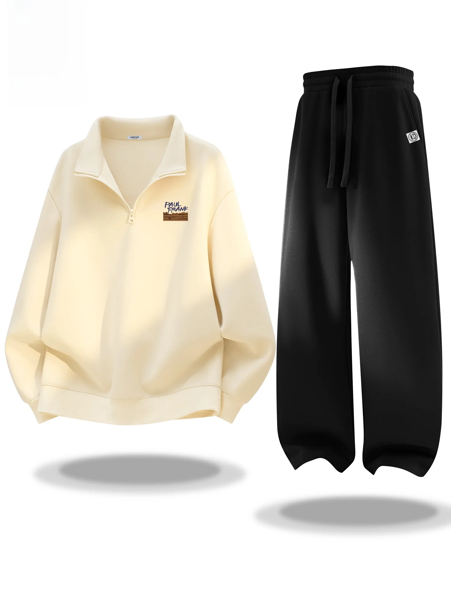 

Весенне-летний мужской спортивный костюм: толстовка с длинным рукавом и длинные брюки из смесовой ткани (молочный шелк, хлопок, полиэстер)