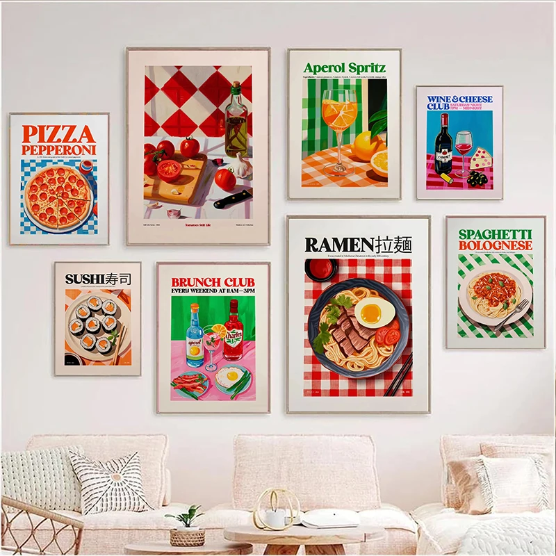 Home Decor Shop - Modern Delicious Food Coffee Sushi Ramen