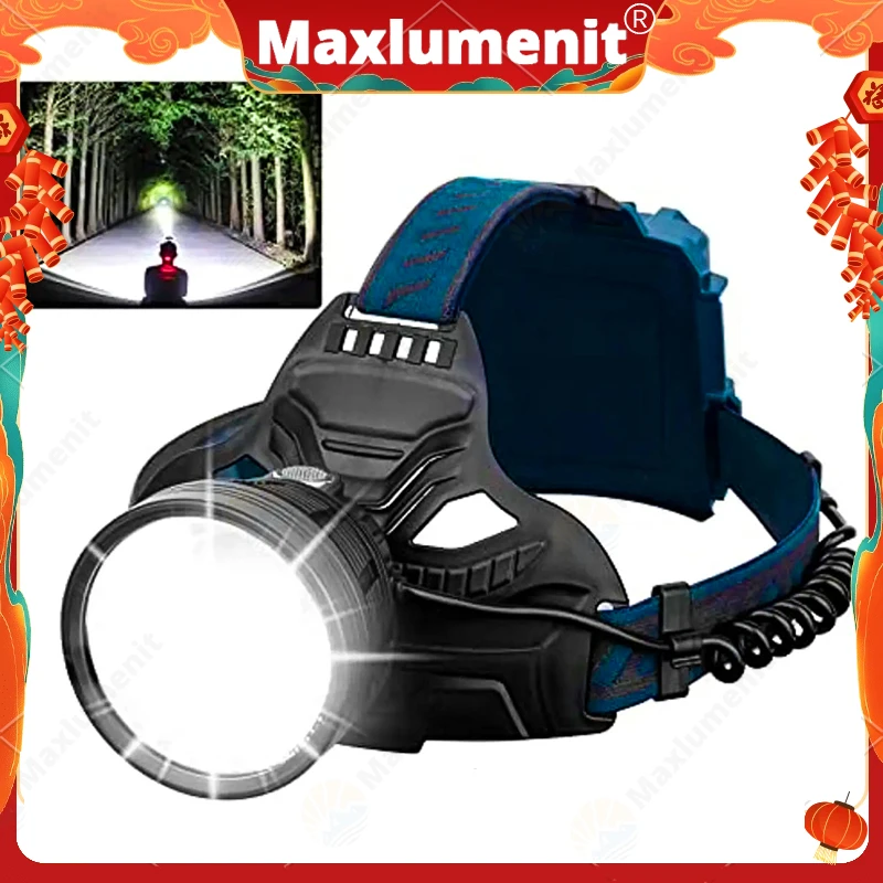 LED USB Rechargeable XHP70 High Power Headlamp 90000 Lumen Powerful Super Bright Waterproof Fishing Searching Camping Flashlight