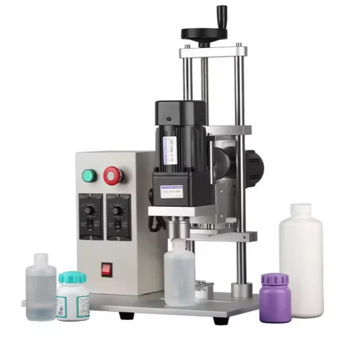 Semi Automatic Single Head Screw Pet Bottle Cap Lock Capping Machine for Plastic Cap