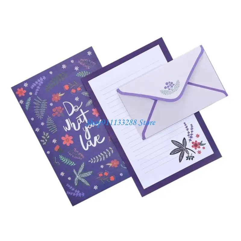 

G88D Envelopes Elegant Floral and Animal Design Stationery Set for Mini Stationery