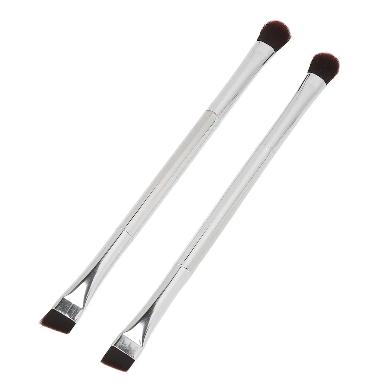 Set di pennelli per ombretto a doppia estremità, strumento per trucco per sopracciglia inclinate, capelli morbidi, 2 pennelli cosmetici per donne