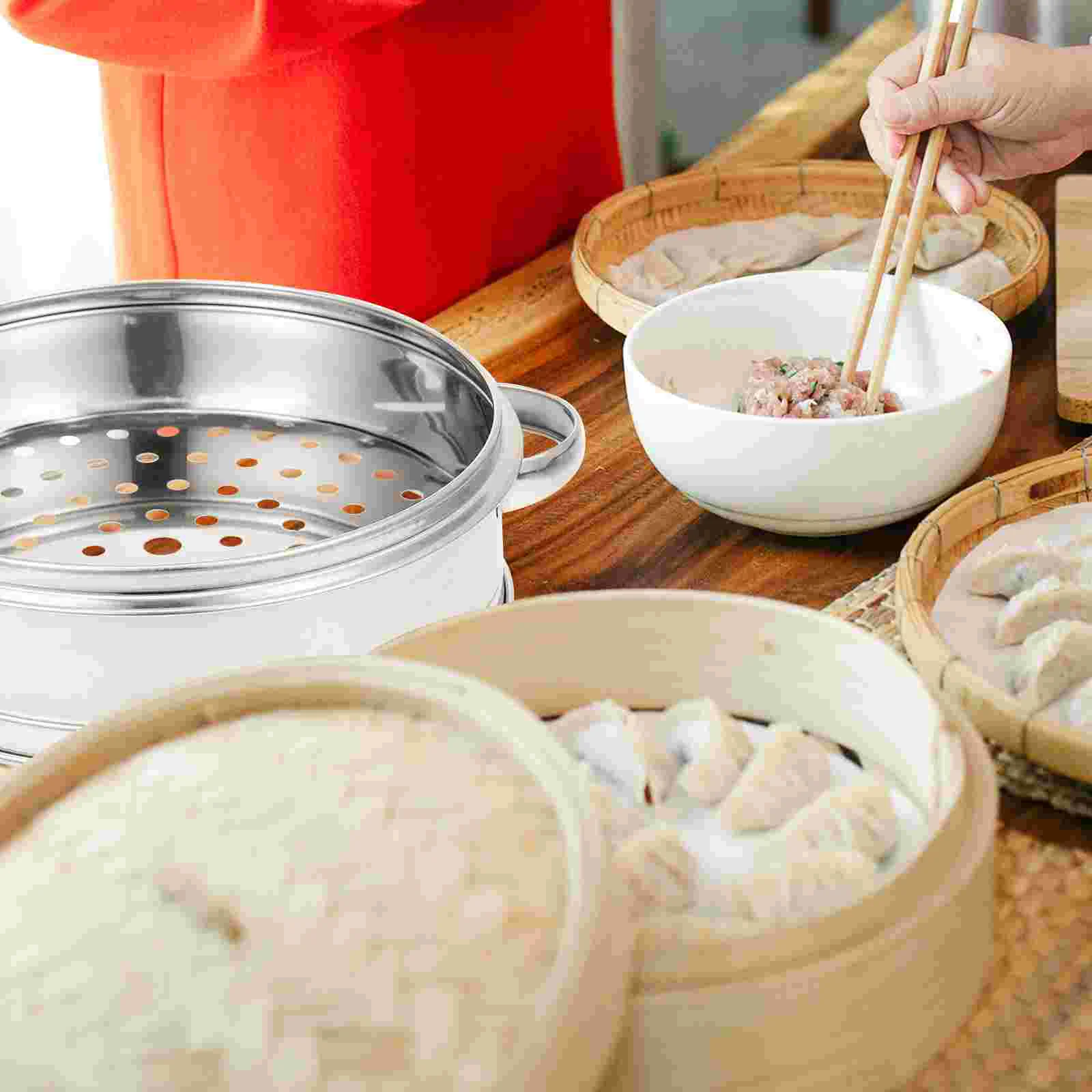 Stainless Steel Steamer Pot Multi-Function Grid Round Thicken Food Steaming Basket Kitchen Cooking Accessory