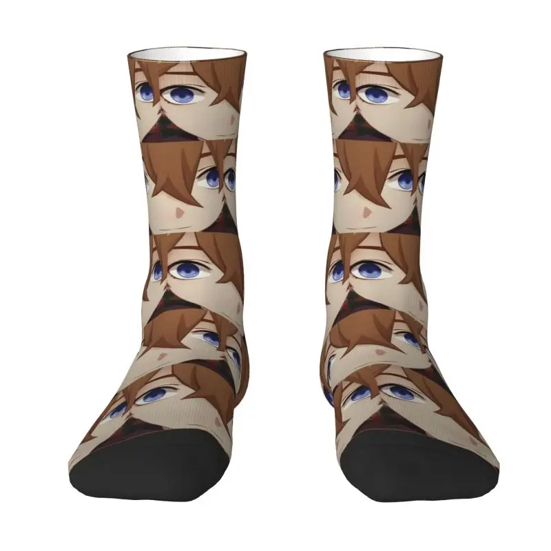 Cool Mens Childe Genshin Impact Dress Socks Unisex Comfortable Warm 3D Printed Crew Socks