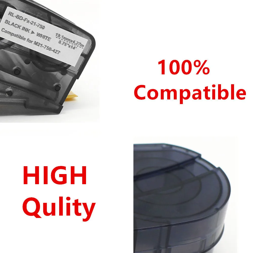 Outdoor Waterproof Compatible Cable Wire Marking Lab Fiber Label Tape M21-750-427 Ribbon For Brady BMP21 Plus Industrial Printer