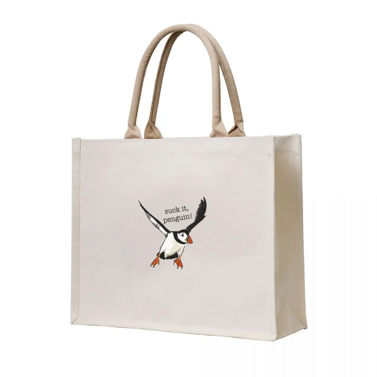 

Suck it penguin Tote Bag Eco bag tote bag canvas Big women cute tote