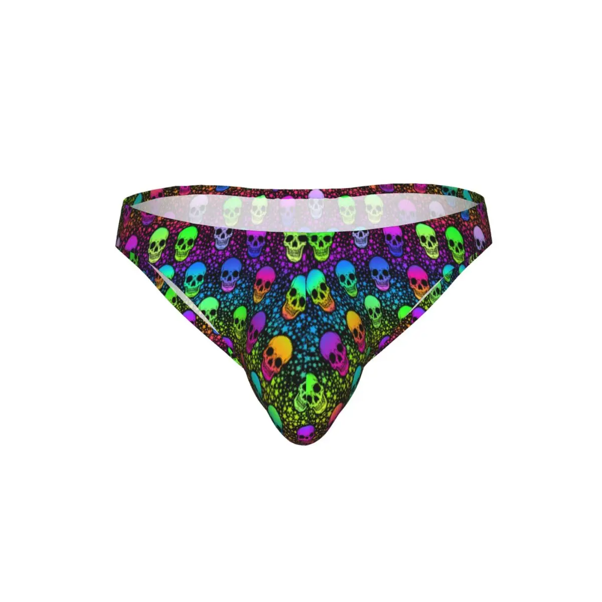 Men's Sexy Briefs Breathable Bikini Neon Skulls And Stars Men Underpants Low Cut Man Underwear Panties - view 4