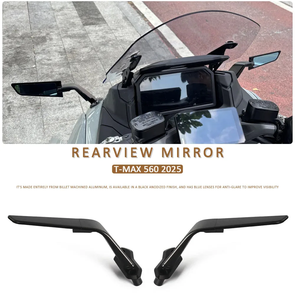 

Новые мотоциклетные зеркала заднего вида T-Max 560 Tech Max 2025, регулируемые алюминиевые зеркальные аксессуары для Yamaha T-MAX 560 TMAX 560