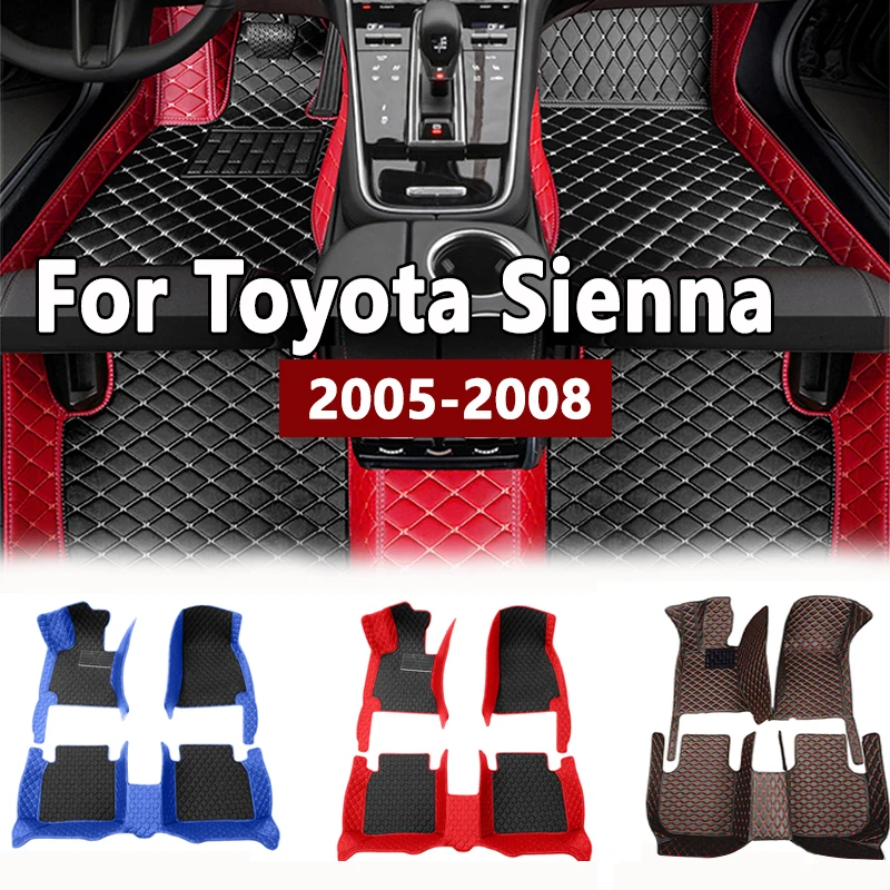 Car Floor Mats For Toyota Sienna（Seven Seats）2005 2006 2007 2008 Custom Auto Foot Pads Automobile Carpet Cover accessories