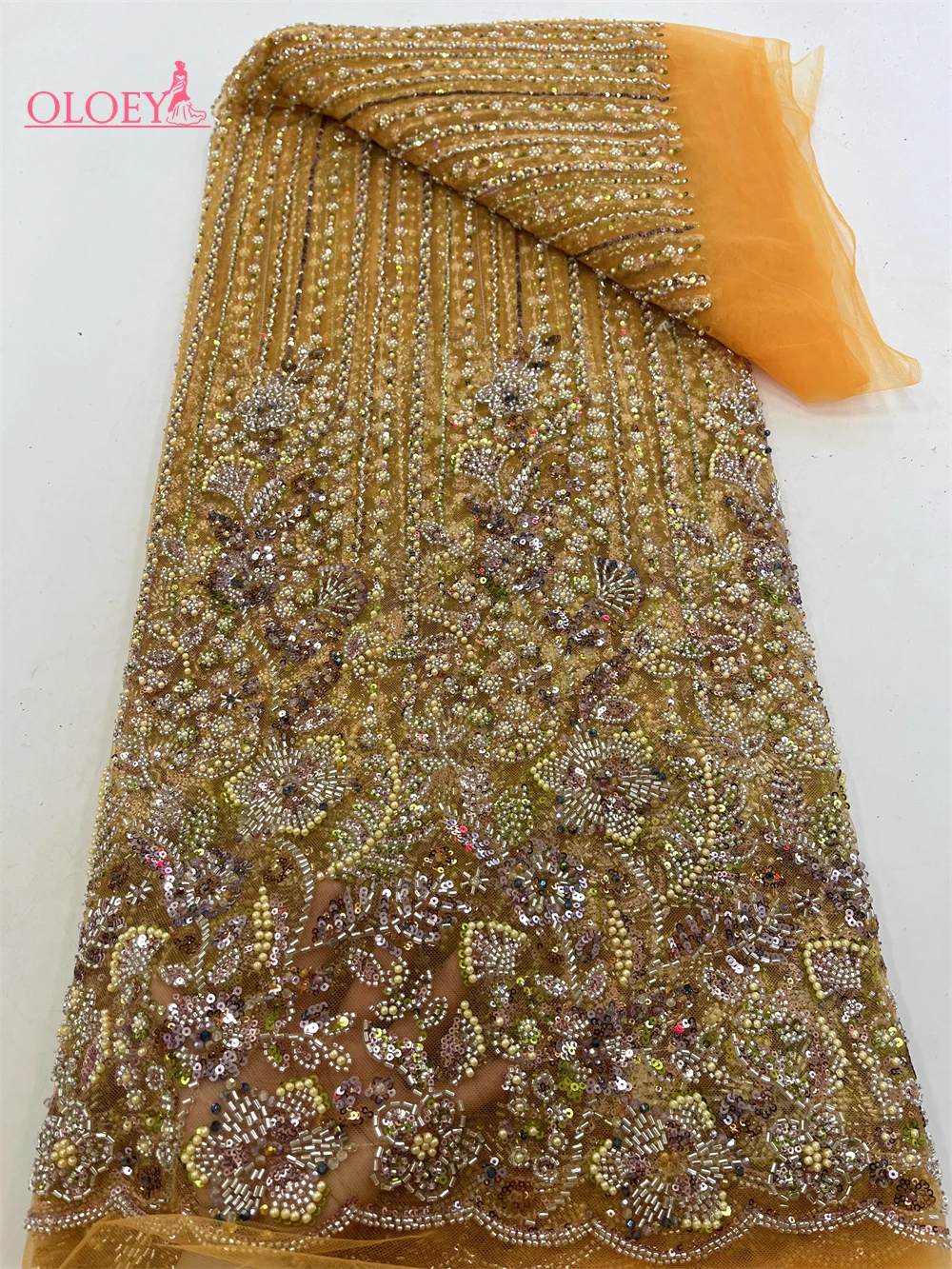 ใหม่ High-End หรูหราภาษาฝรั่งเศสคําเย็บปักถักร้อย Heavy เจ้าบ่าวลูกไม้ผ้าแอฟริกันไนจีเรียพร้อมเลื่อมผ้าสําหรับงานแต่งงาน