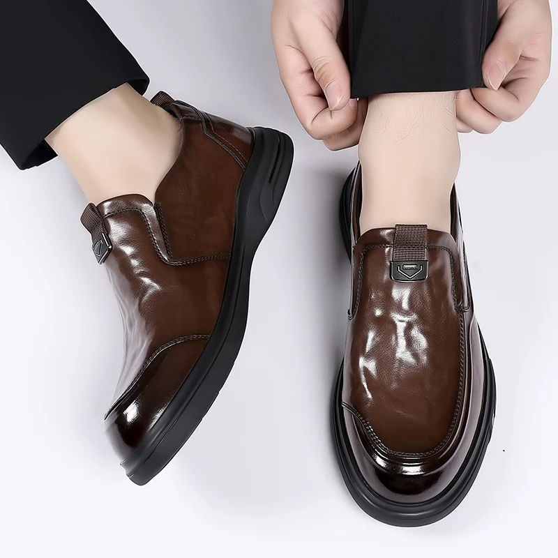2024 Spring New Genuine Leather Business Shoes Men Casual Comfort Soft Sole Design Commute Men Loafers Men Shoes Moccasins Shoes