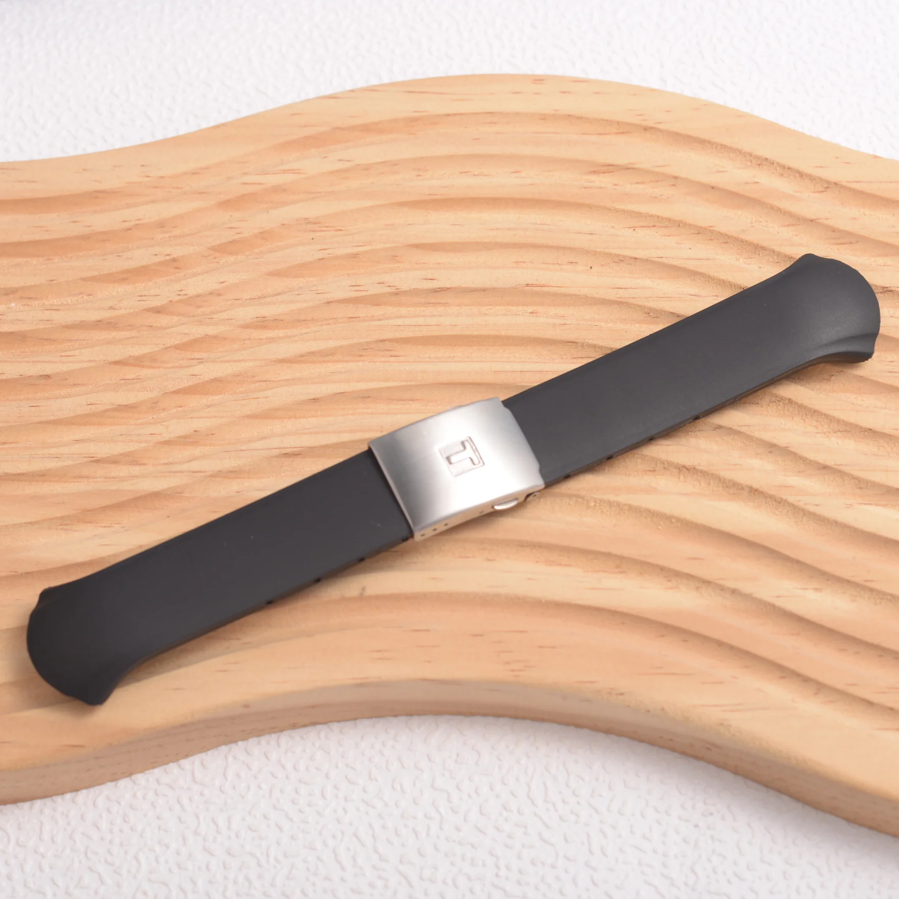 For Tissot Silicone Watch Band for T-Touch T010417ABH Curved End Strap Rubber Bracelet Black 21mm